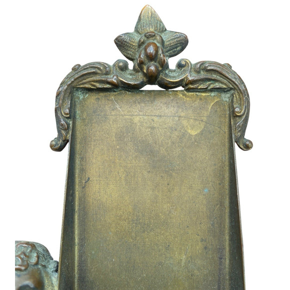 Antique 20th Century Bronze Detailed Maiden Tintype Picture Ornate Table Frame - Picture 15 of 15